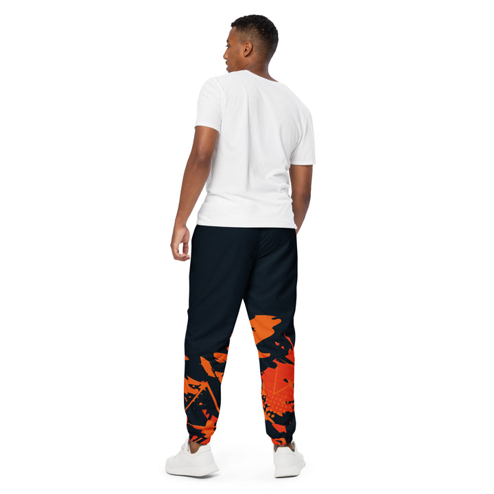 Unisex Track Pants - Black-Orange Flicker