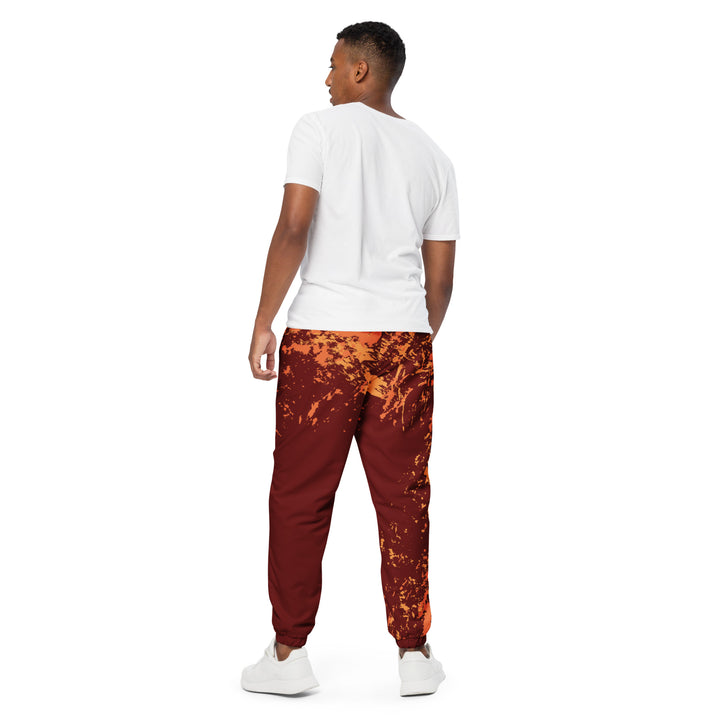 Unisex Track Pants - Red-Orange Particle