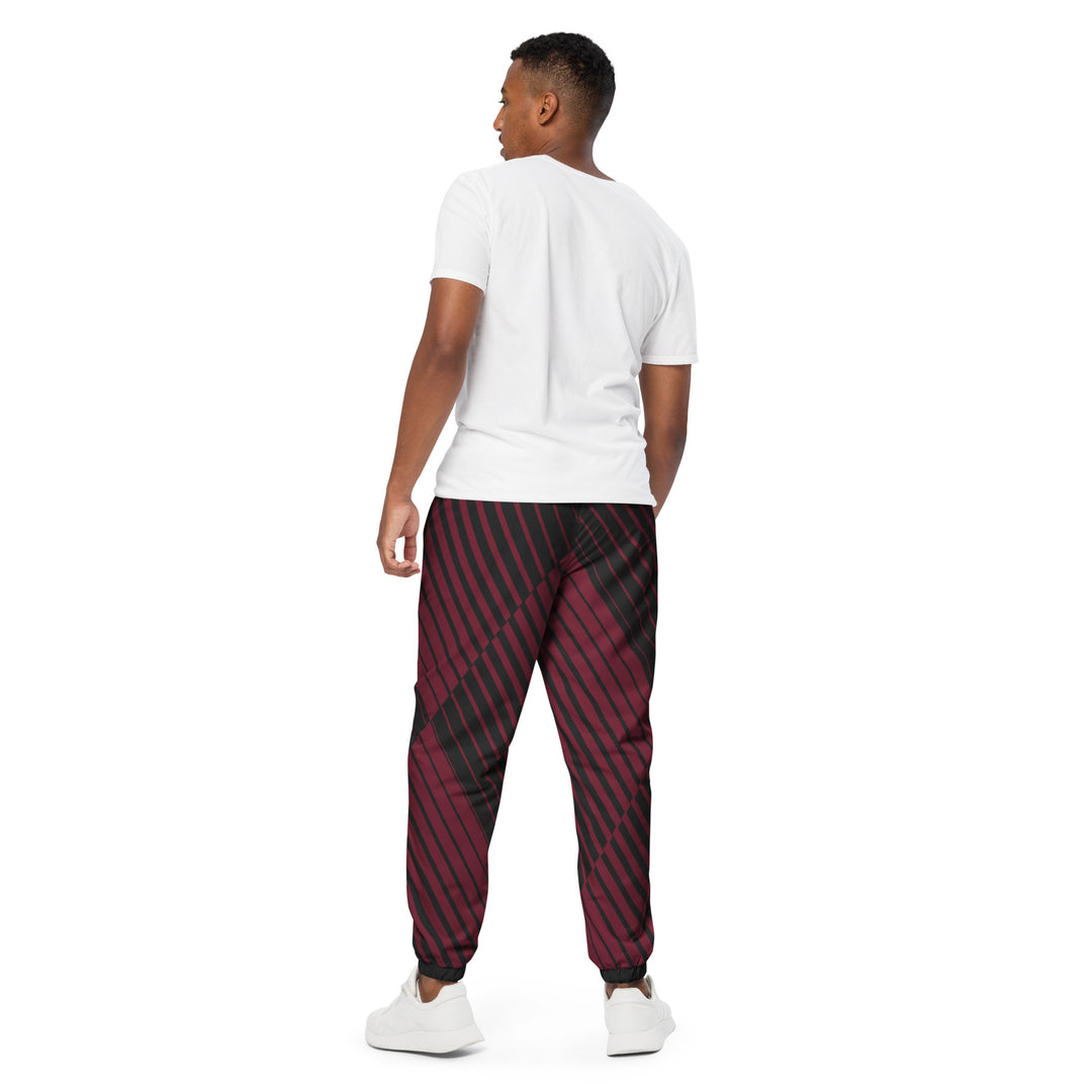 Unisex Track Pants - Black-Red Check