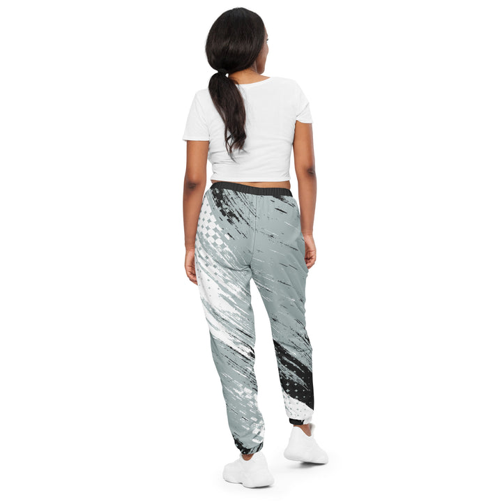 Unisex Track Pants - White-Black Brush