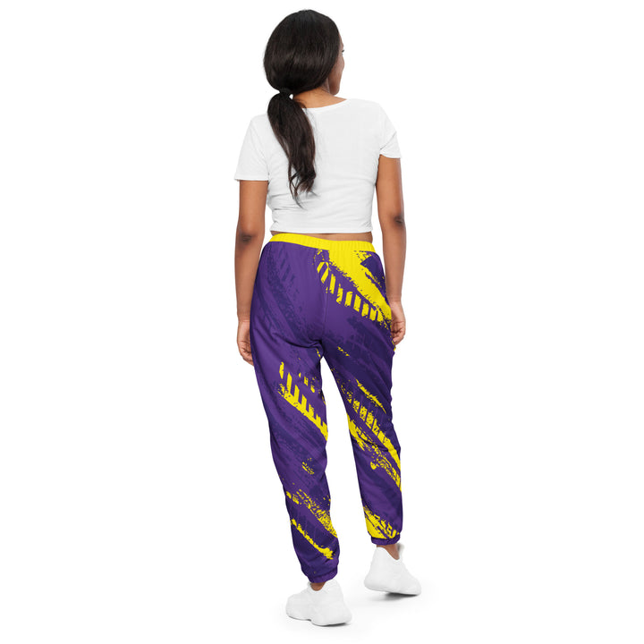 Unisex Track Pants - Purple-Yellow Trace