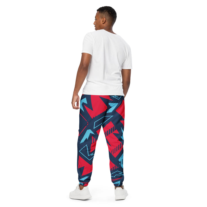 Unisex Track Pants - Blue-Red Font