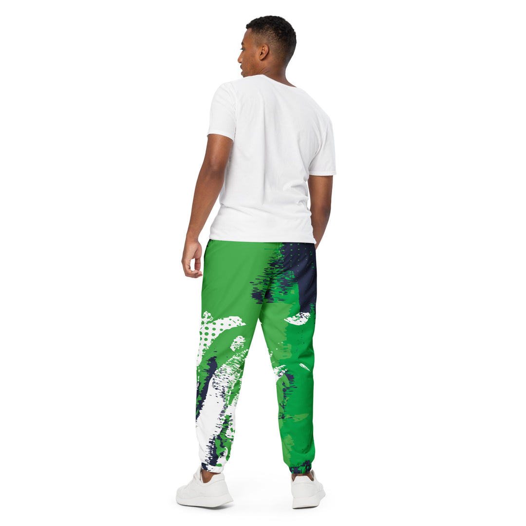 Unisex Track Pants - Green-White Brush