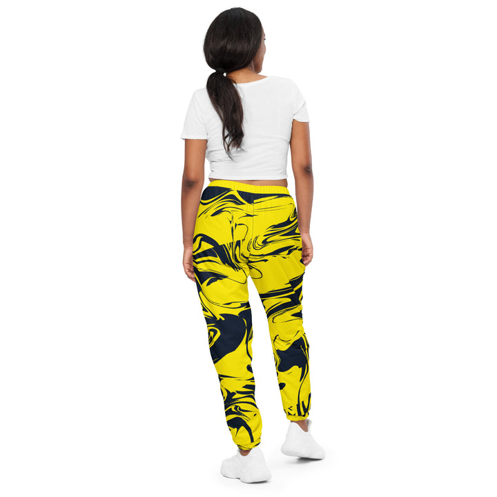 Unisex Track Pants - Yellow-Black Merge