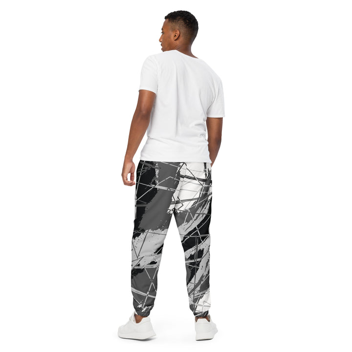 Unisex Track Pants - Grey-White Net