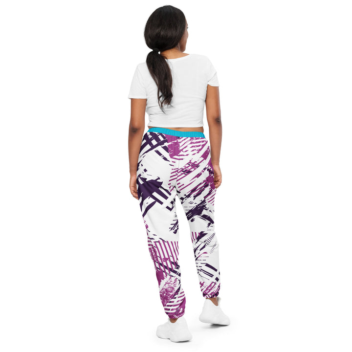 Unisex Track Pants - White-Pink Track