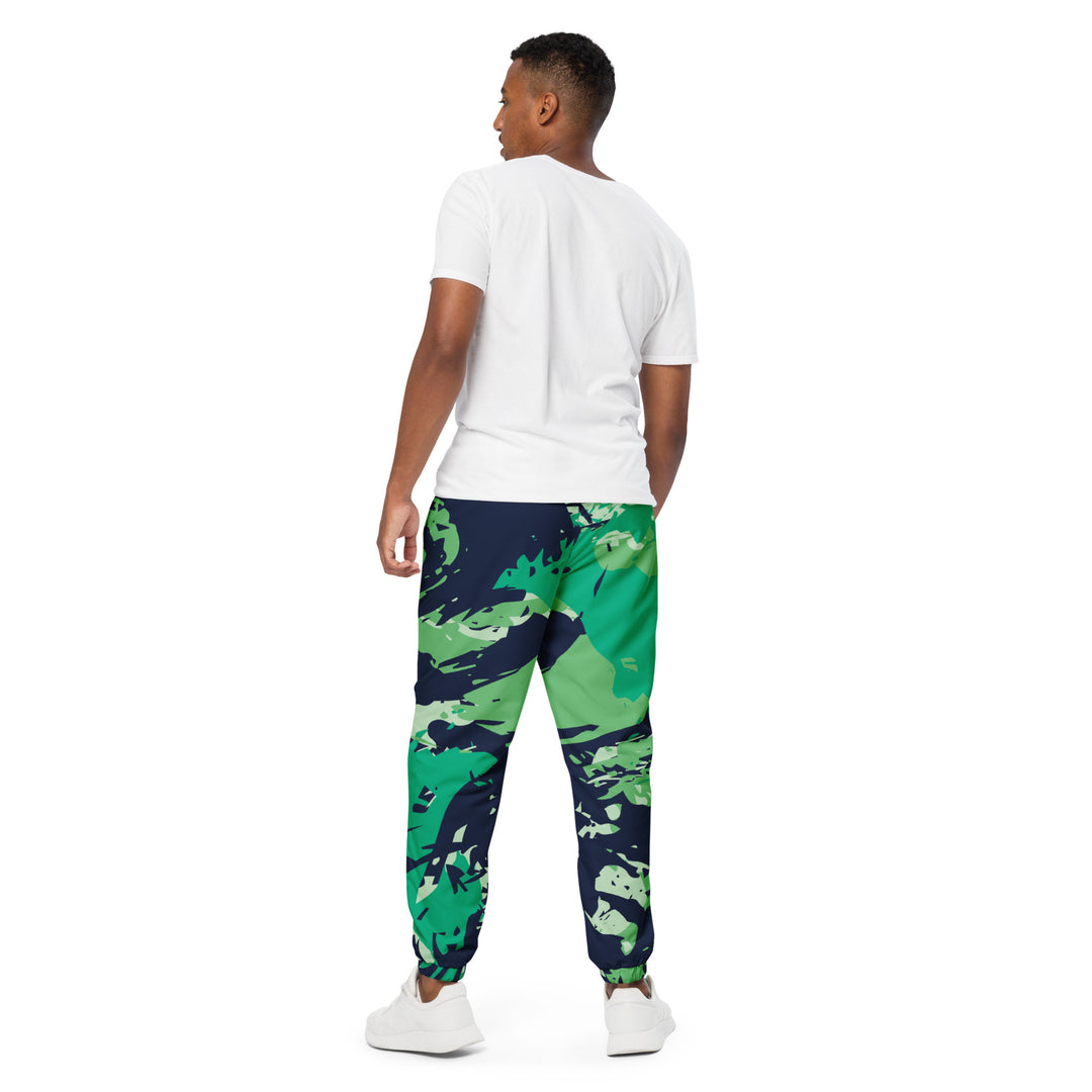 Unisex Track Pants - Black-Green Twist