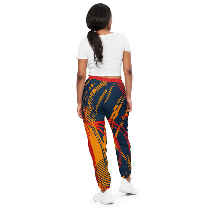 Unisex Track Pants - Blue-Orange Throw