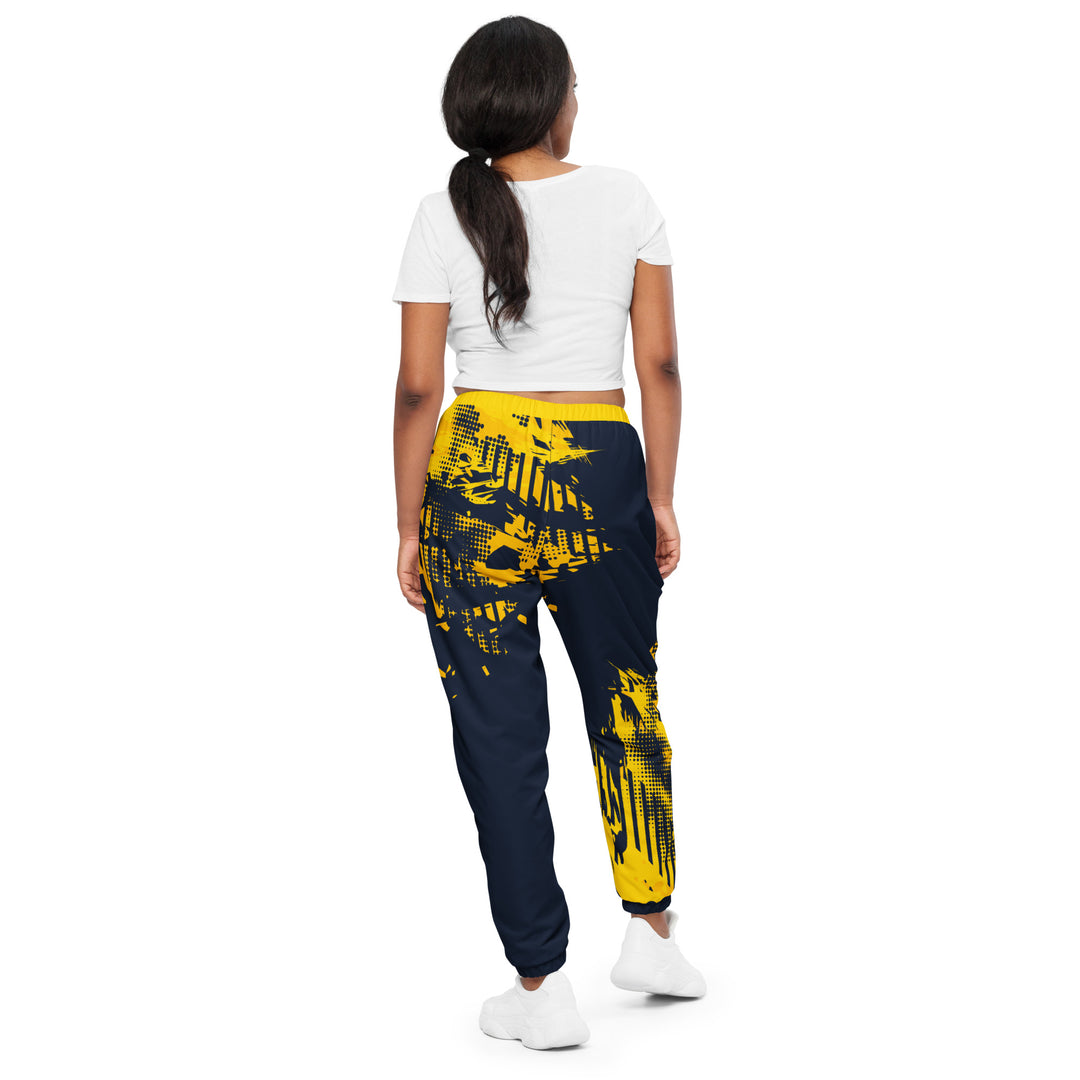 Unisex Track Pants - Blue-Yellow Rapid