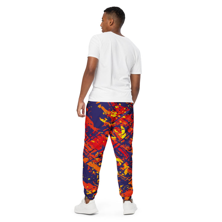 Unisex Track Pants - Red-Purple Burst