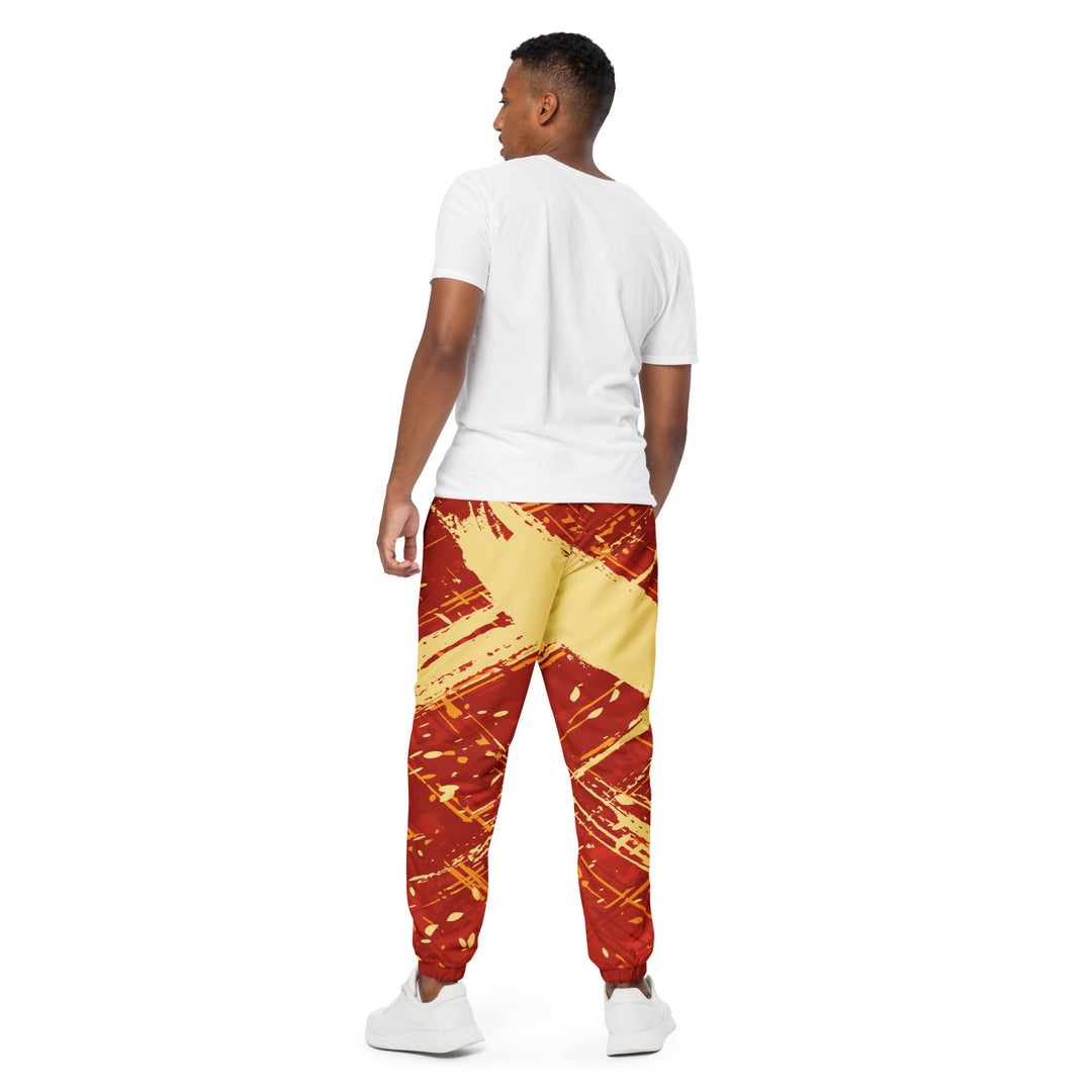 Unisex Track Pants - Red-Yellow Snow