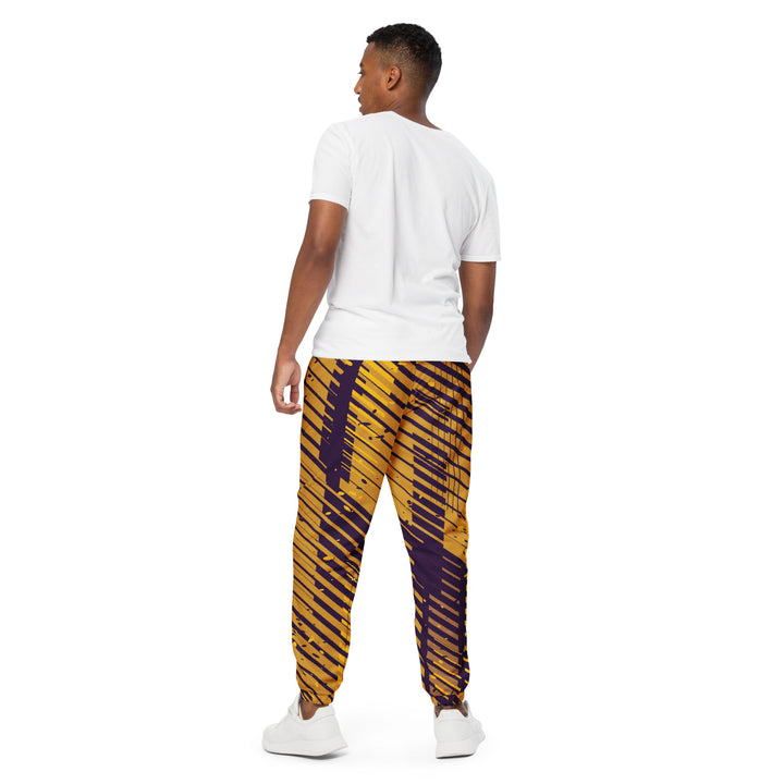 Unisex Track Pants - Yellow-Purple Tracks