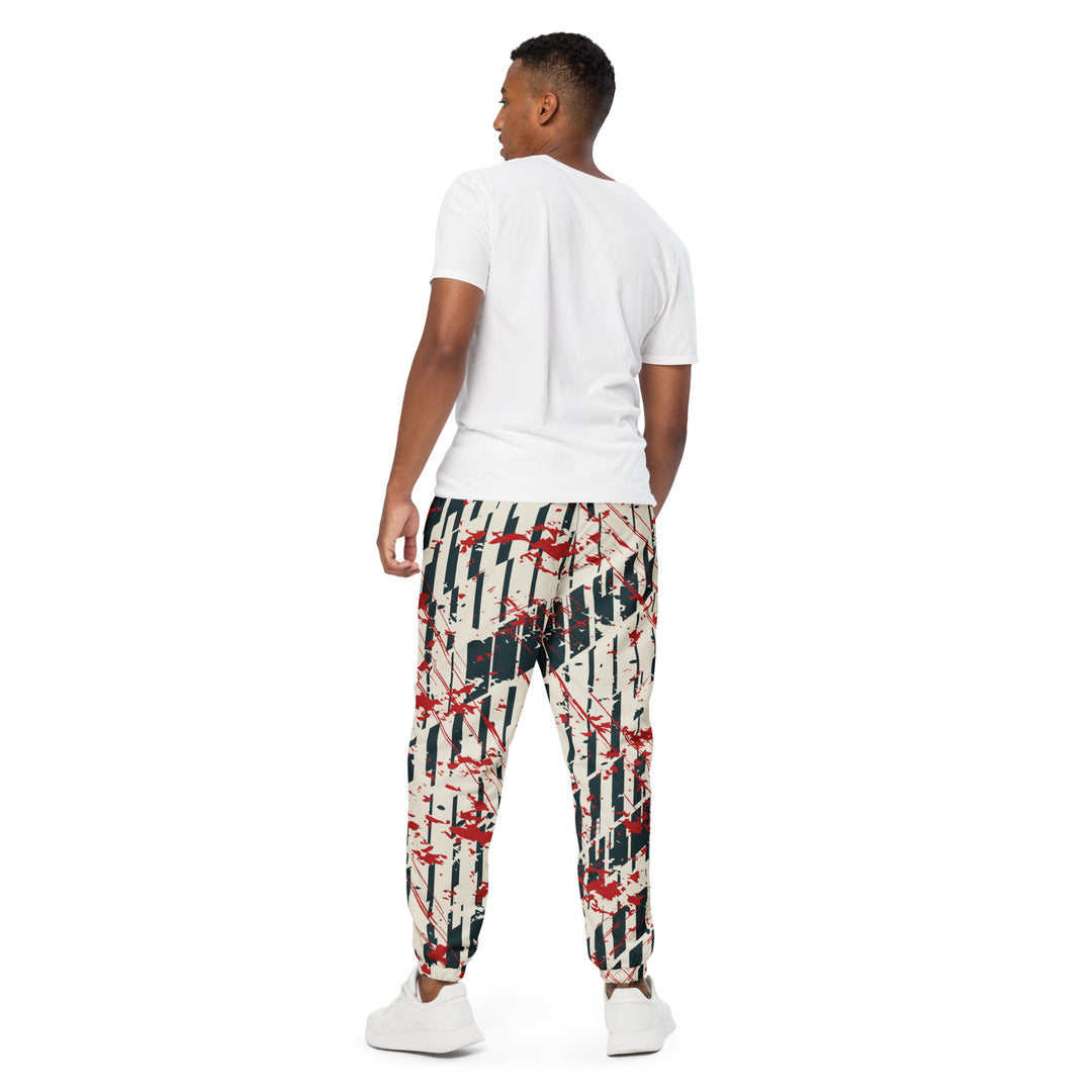 Unisex Track Pants - Beige-Red Tracks