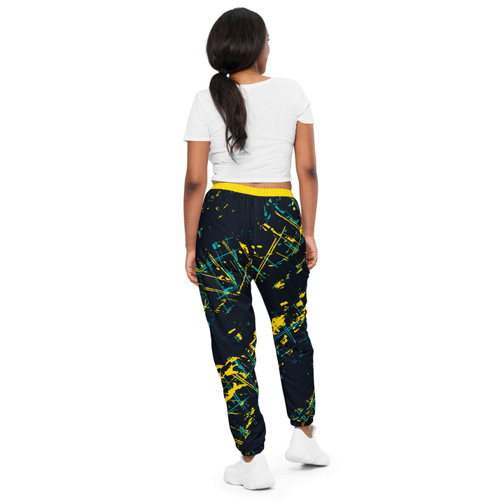 Unisex Track Pants - Blue-Yellow Construct