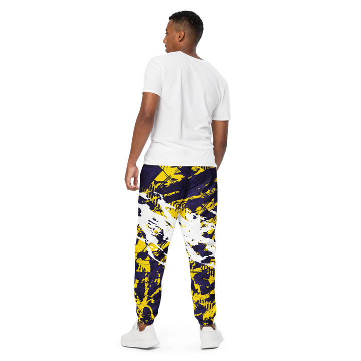 Unisex Track Pants - Yellow-Purple Cut