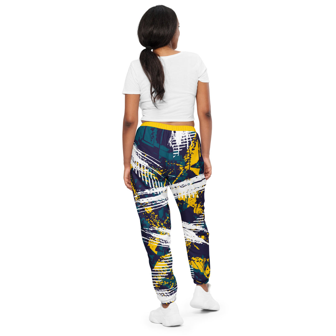 Unisex Track Pants - Purple-White Trace