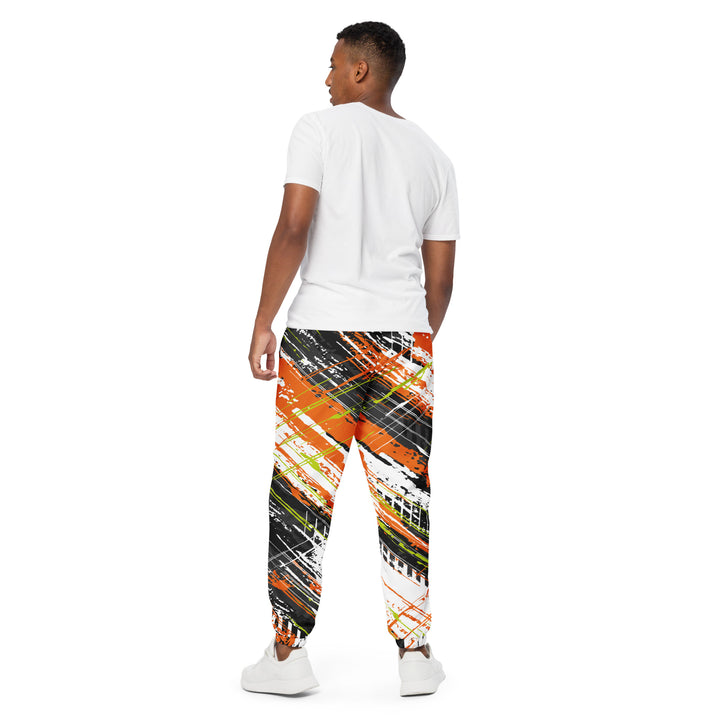 Unisex Track Pants - Black-Orange Trace