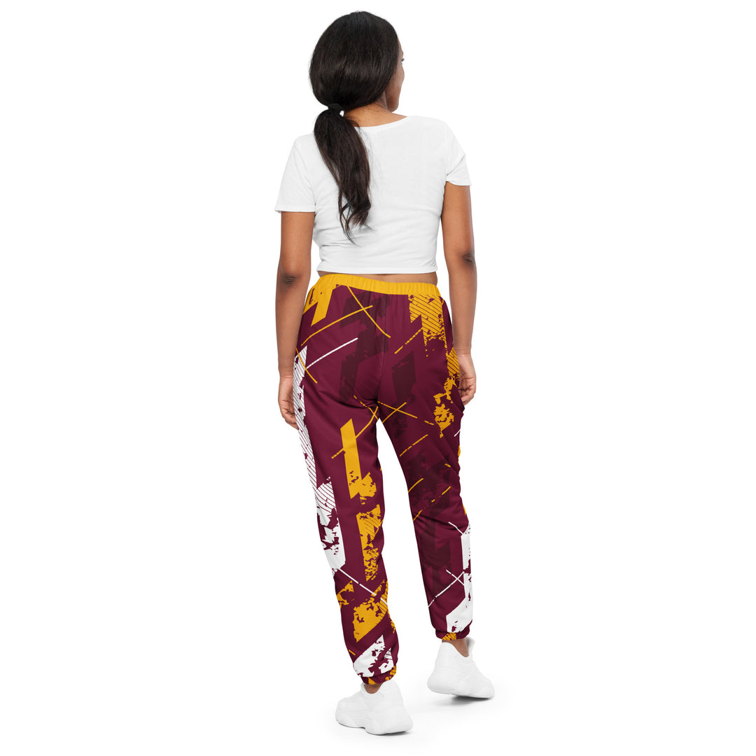 Unisex Track Pants - Red-Yellow Game