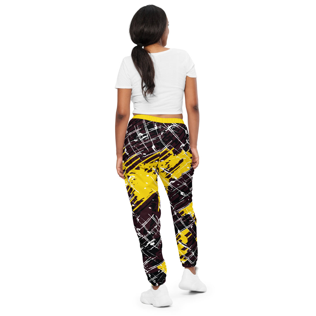 Unisex Track Pants - Brown-Yellow Map