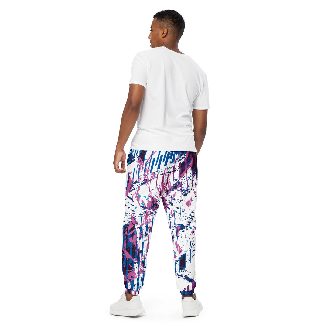 Unisex Track Pants - White-Purple Trace