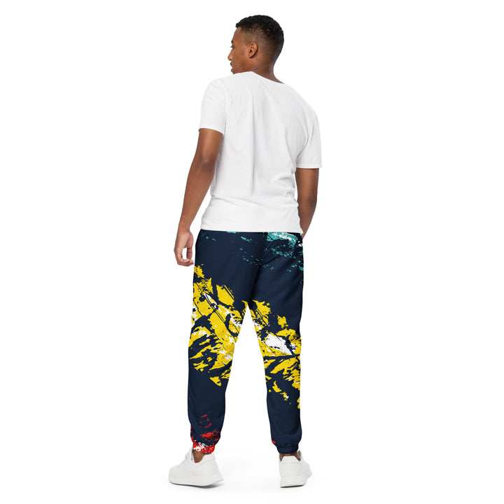 Unisex Track Pants - Blue-Yellow Trace