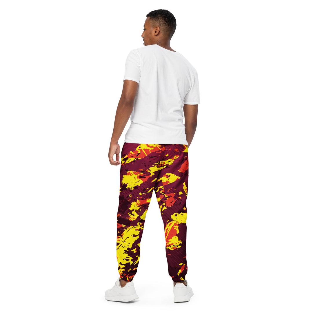 Unisex Track Pants - Red-Yellow Shards