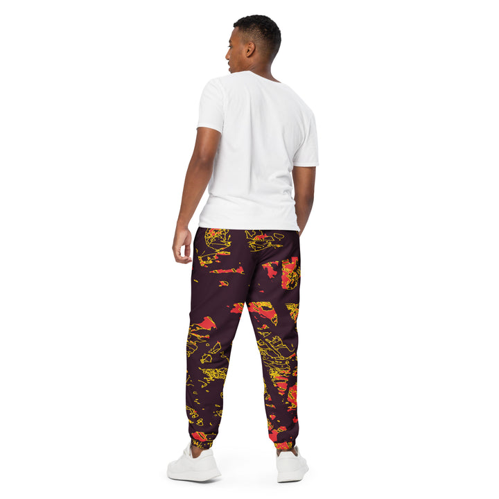 Unisex Track Pants - Red-Yellow Touch