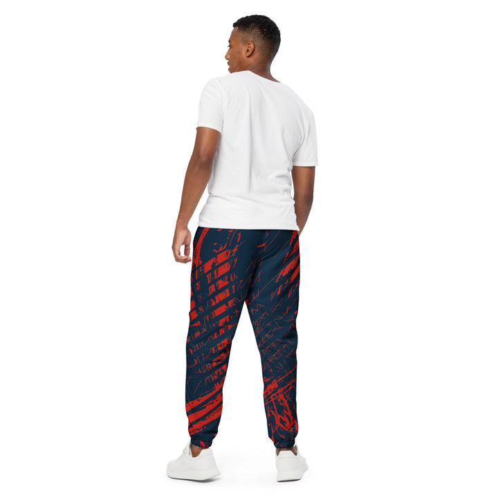 Unisex Track Pants - Blue-Red Catch