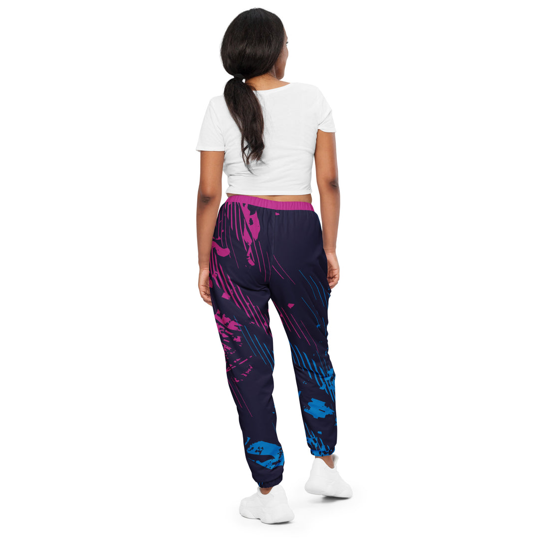 Unisex Track Pants - Blue-Pink Spot