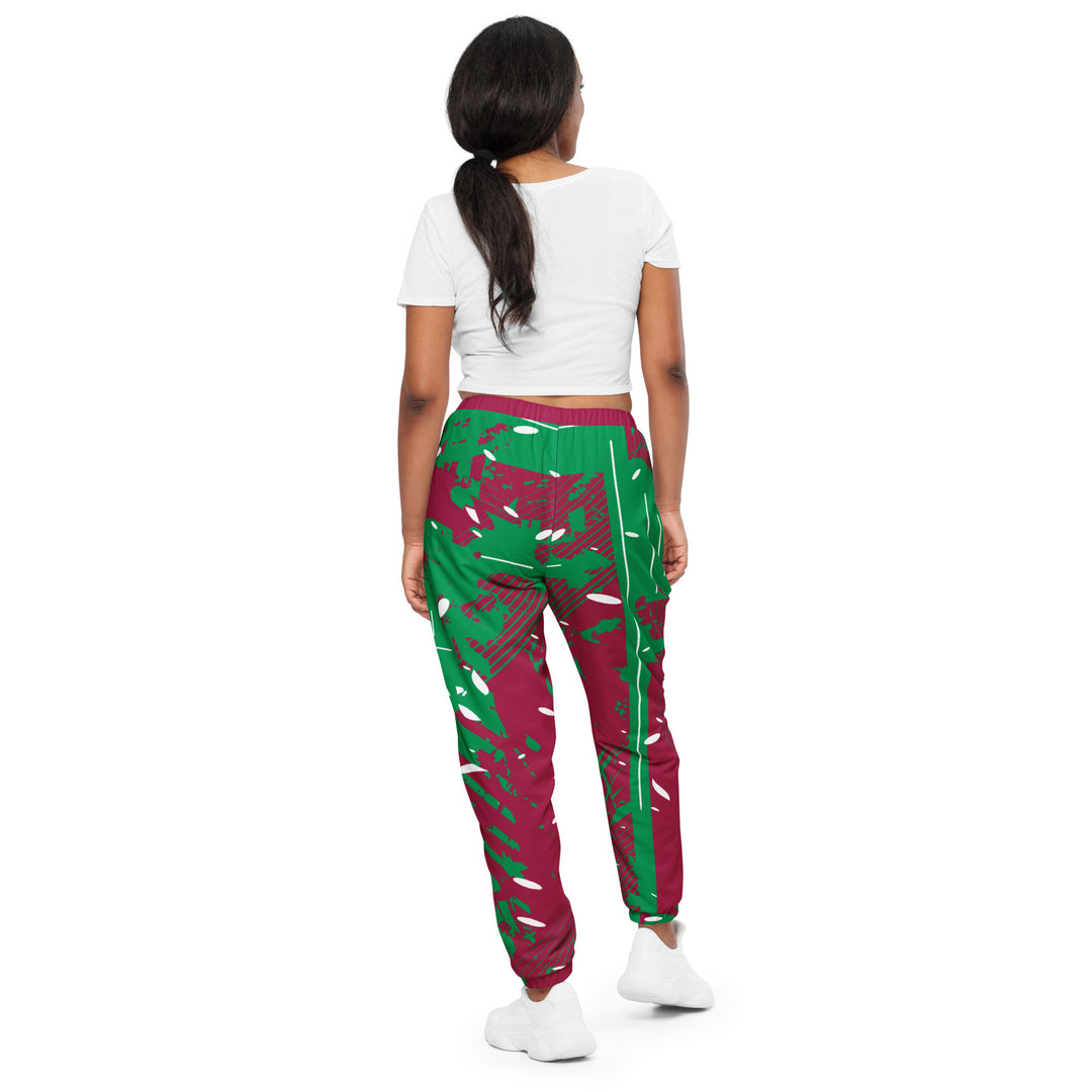 Unisex Track Pants - Red-Green Piece