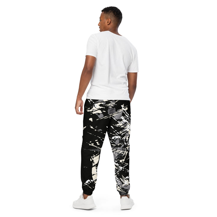 Unisex Track Pants - Black-Grey Shred