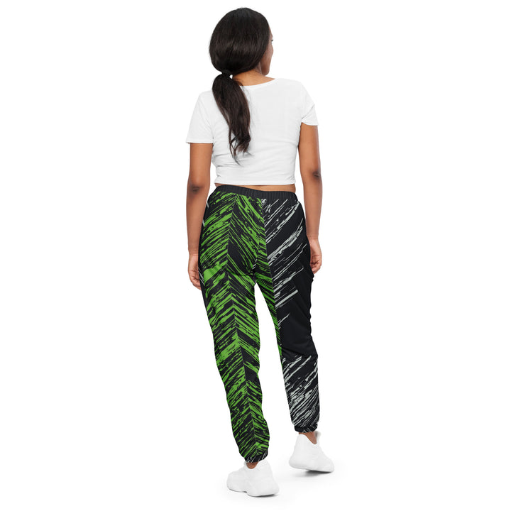 Unisex Track Pants - Black-Green Tracks