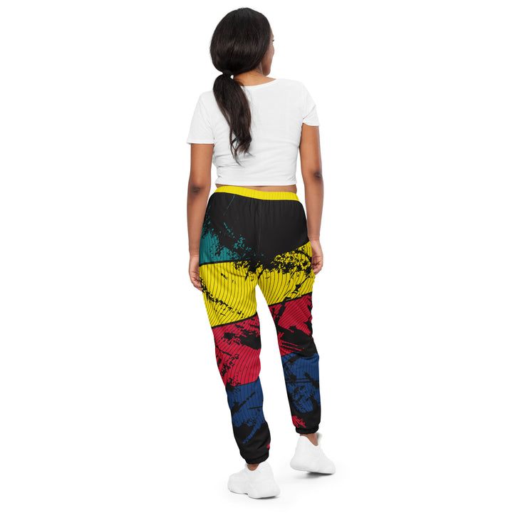 Unisex Track Pants - Yellow-Blue Curve