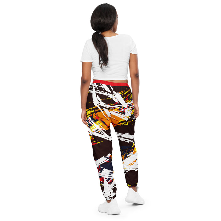 Unisex Track Pants - Orange-White Bonus