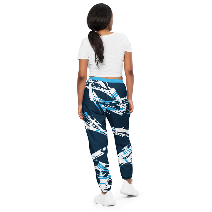 Unisex Track Pants - Blue-White Wire