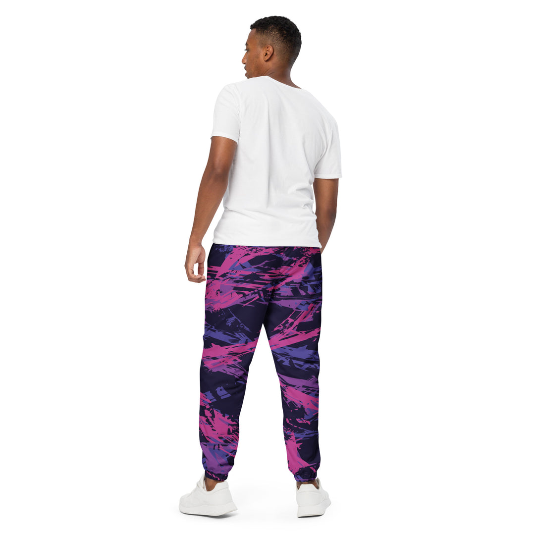 Unisex Track Pants - Purple-Pink Script