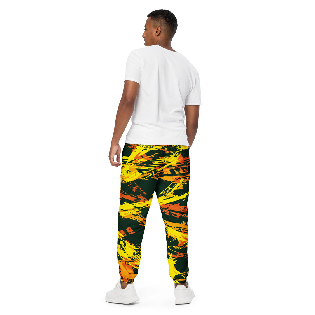 Unisex Track Pants - Black-Yellow Script