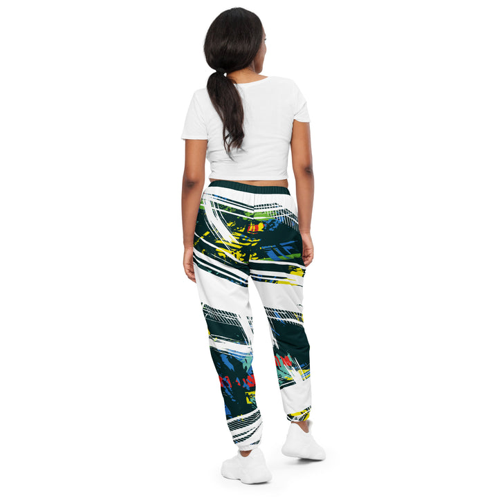 Unisex Track Pants - Green-White Whip