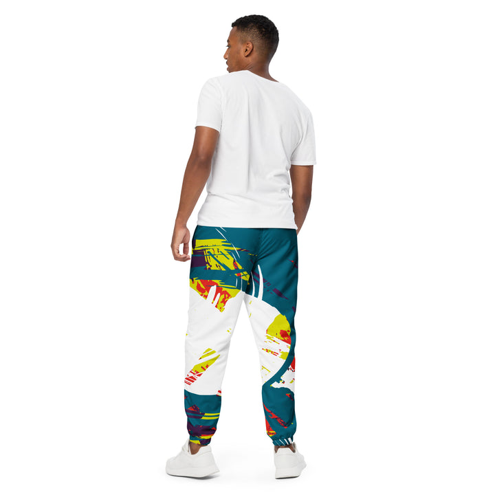 Unisex Track Pants - Blue-White Globe