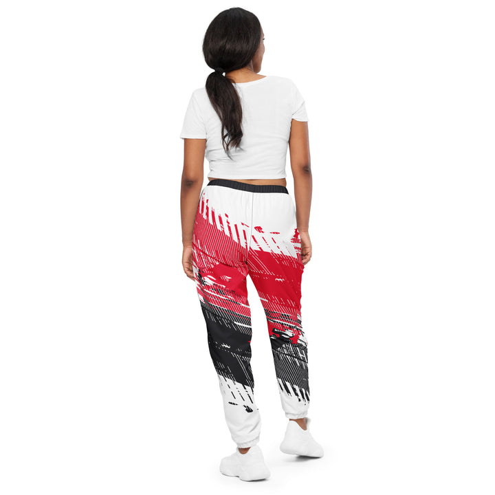 Unisex Track Pants - White-Red Reverse