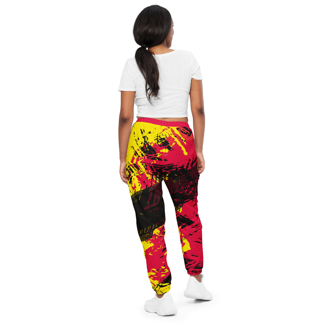 Unisex Track Pants - Red-Yellow Clutch