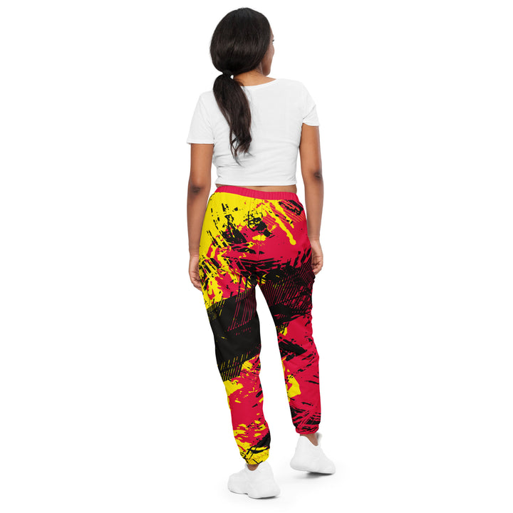 Unisex Track Pants - Red-Yellow Clutch