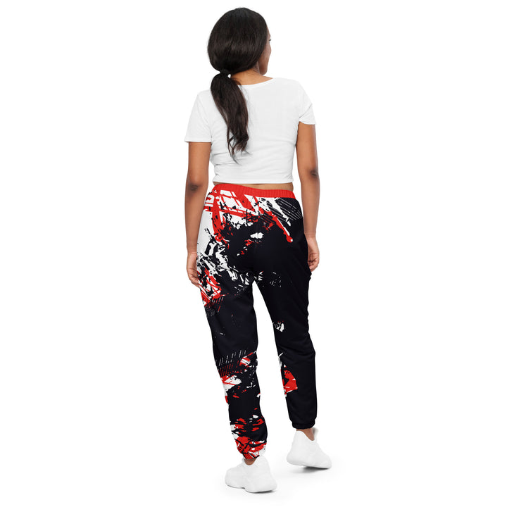 Unisex Track Pants - Black-Red Shield