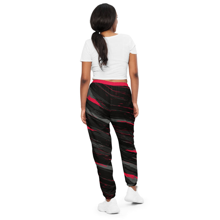 Unisex Track Pants - Black-Red Sparks