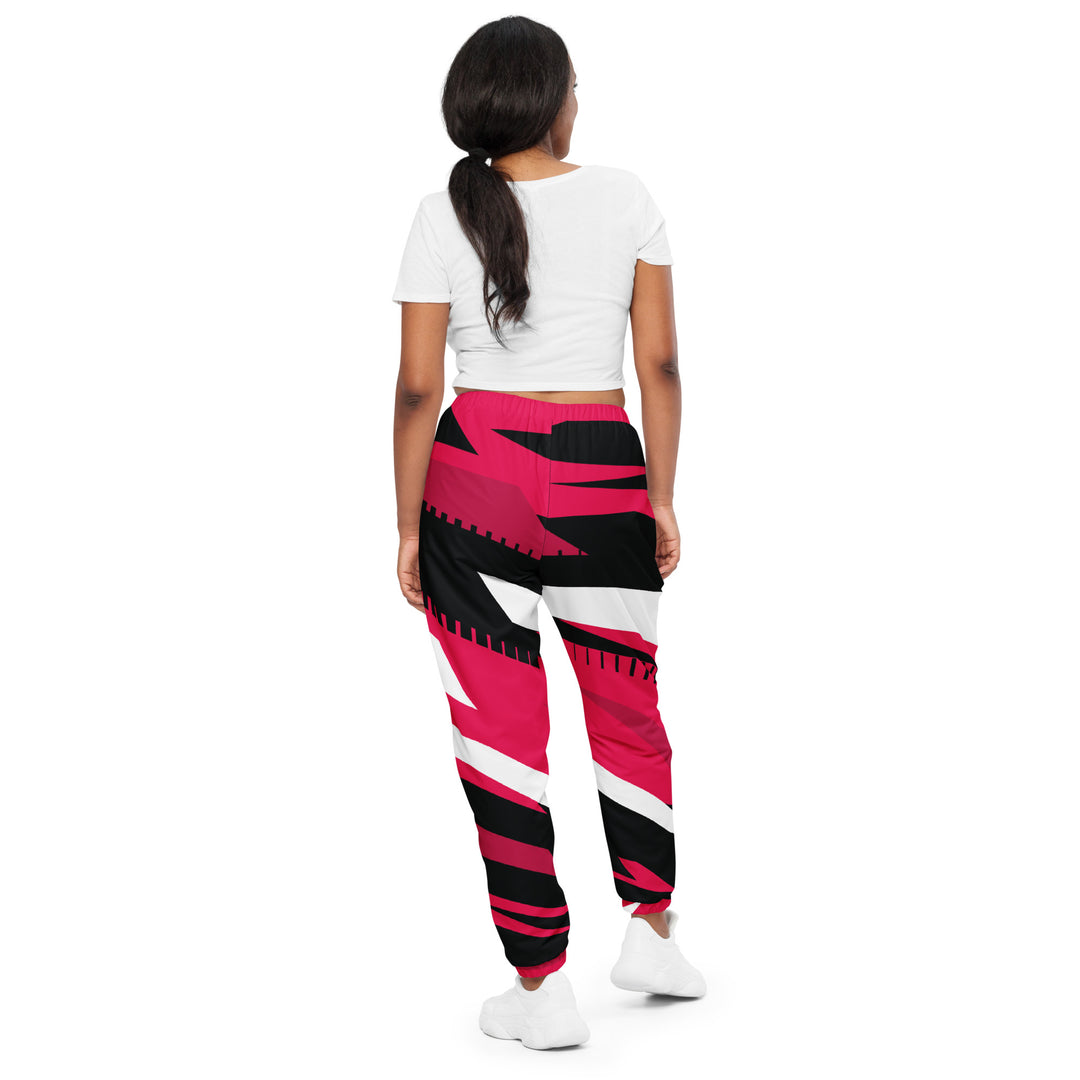 Unisex Track Pants - Pink-Black Simple