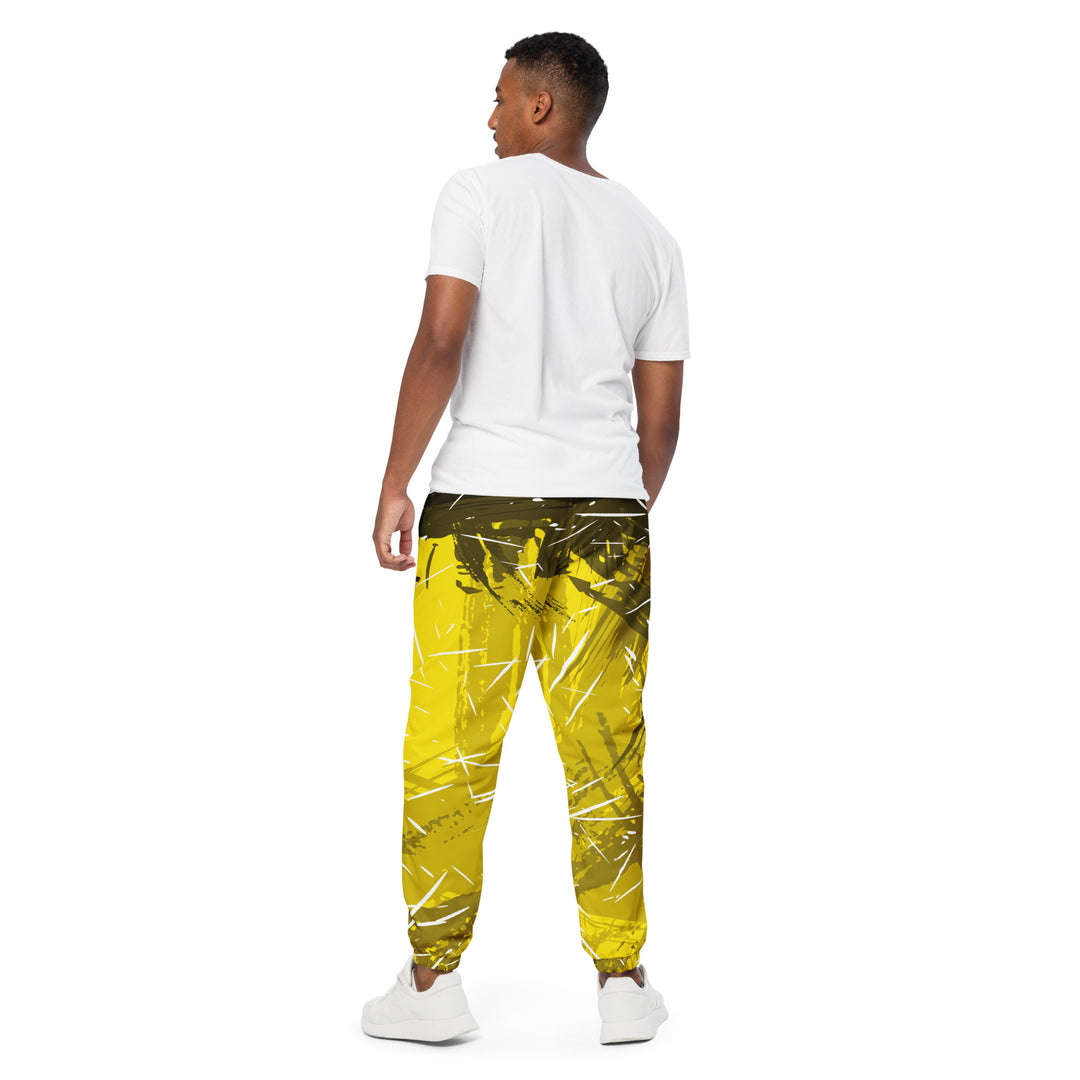 Unisex Track Pants - Yellow-Black Blaze