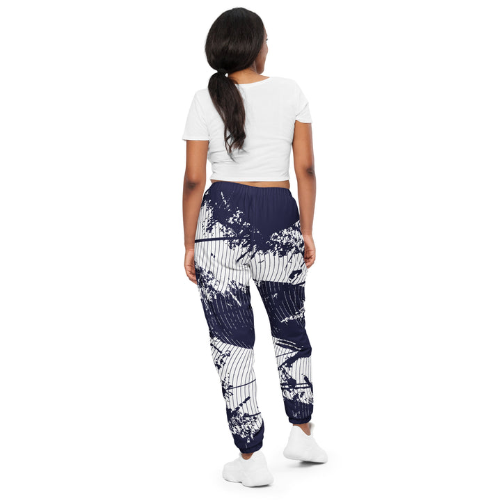 Unisex Track Pants - White-Blue Curve