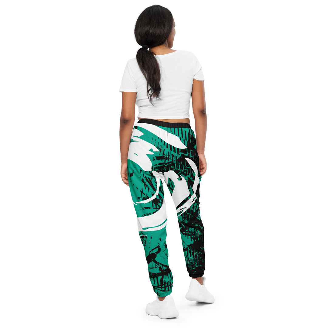 Unisex Track Pants - Black-Green Rescue