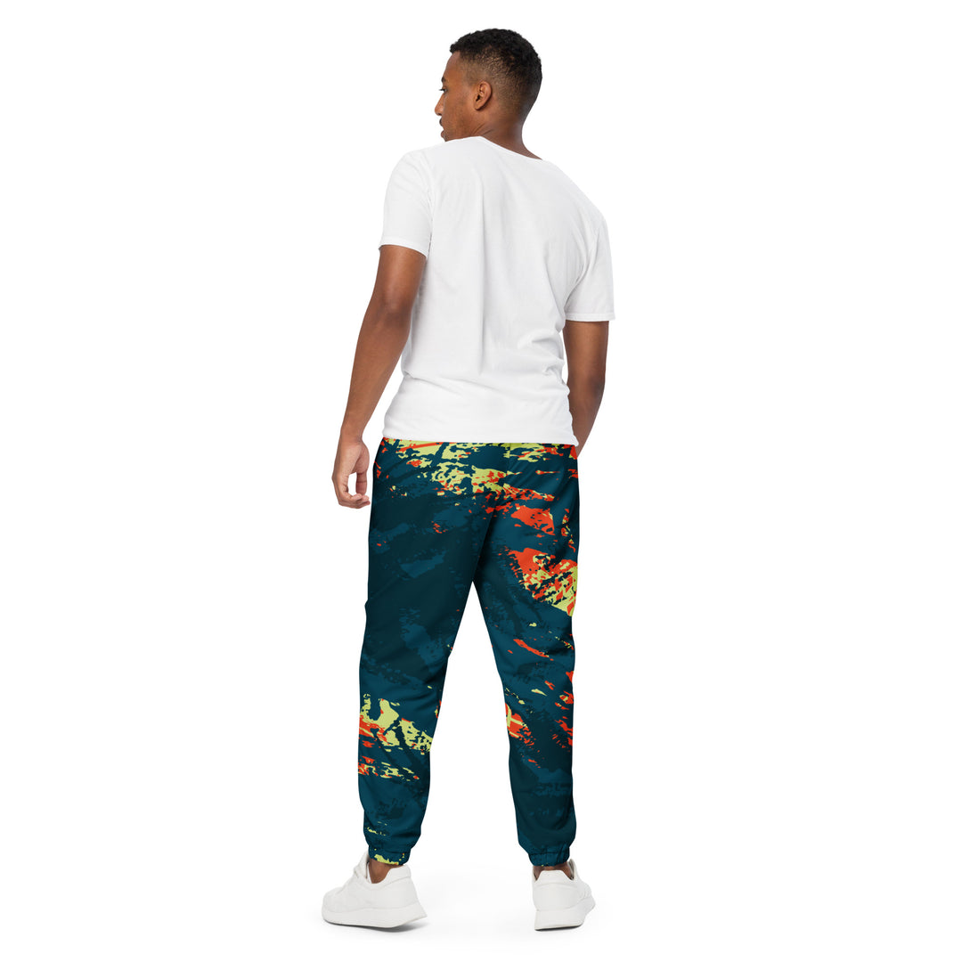 Unisex Track Pants - Green-Orange Flare