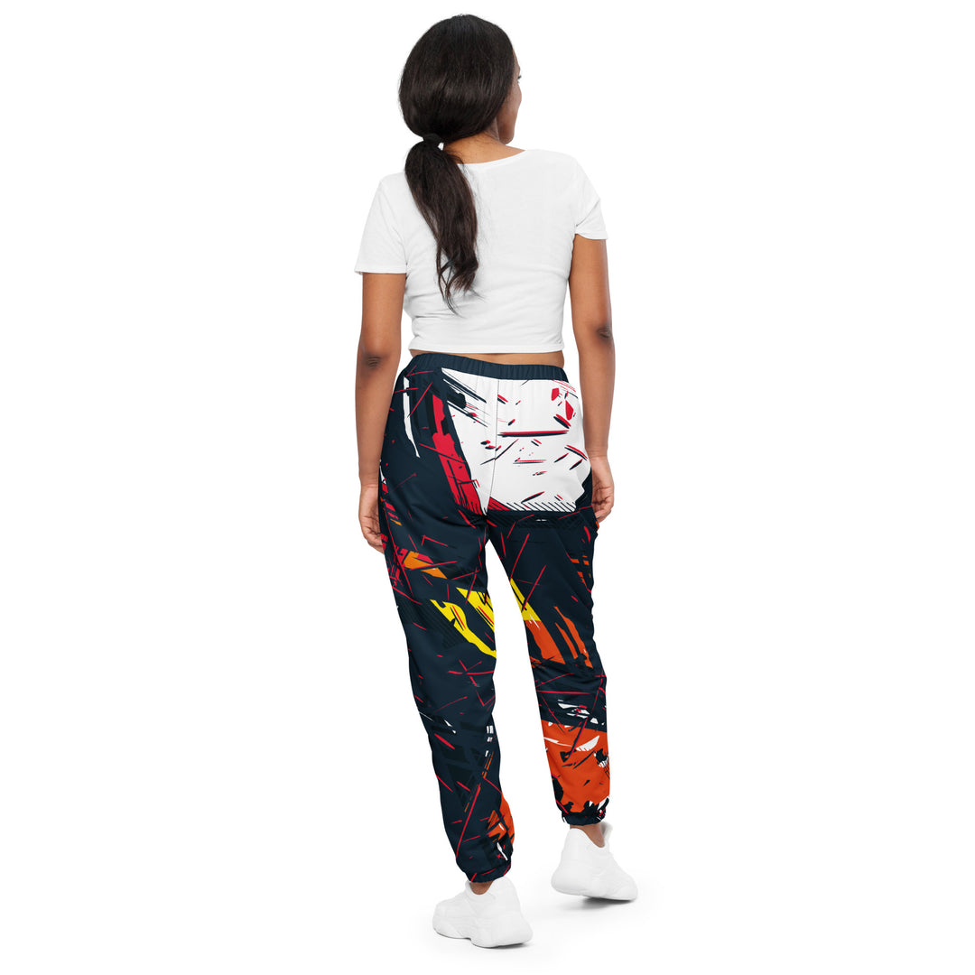 Unisex Track Pants - Grey-Red Conflict